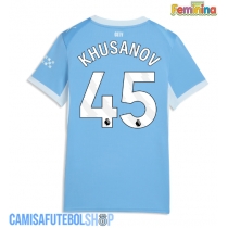 Camisa de time de futebol Manchester City Abdukodir Khusanov #45 Replicas 1º Equipamento Feminina 2026-27 Manga Curta